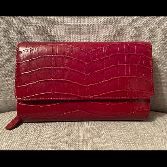 Red Faux Leather Wallet - Picture 1 of 9
